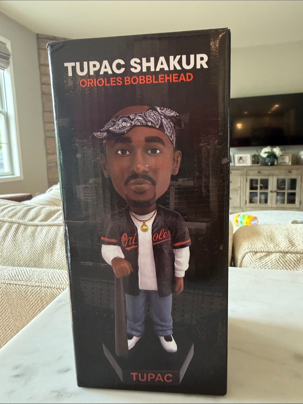 Tupac Shakur Orioles Bobblehead - Black Jacket with Blue Jeans